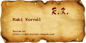 Rabi Kornél névjegykártya
